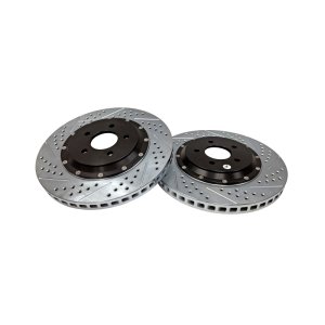 Ford Mustang Brake Rotors (2) - Front - Baer Brakes - Eradispeed+1 SDZ 2-Piece Slotted/Drilled - Black - `05-`14